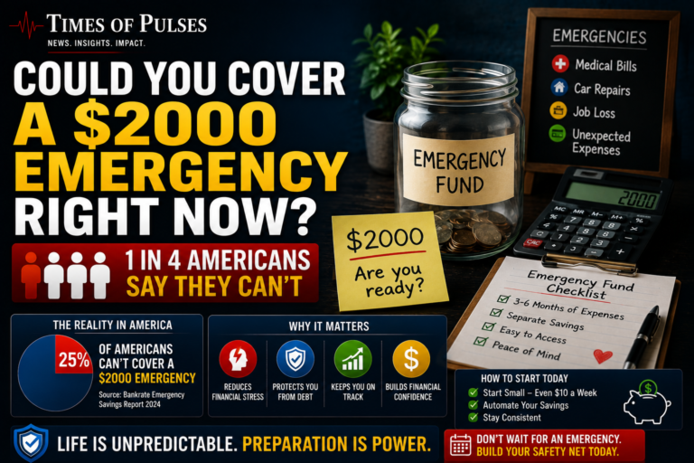 Could You Cover a $2000 Emergency Right Now? 1 in 4 Americans Say They Can’t