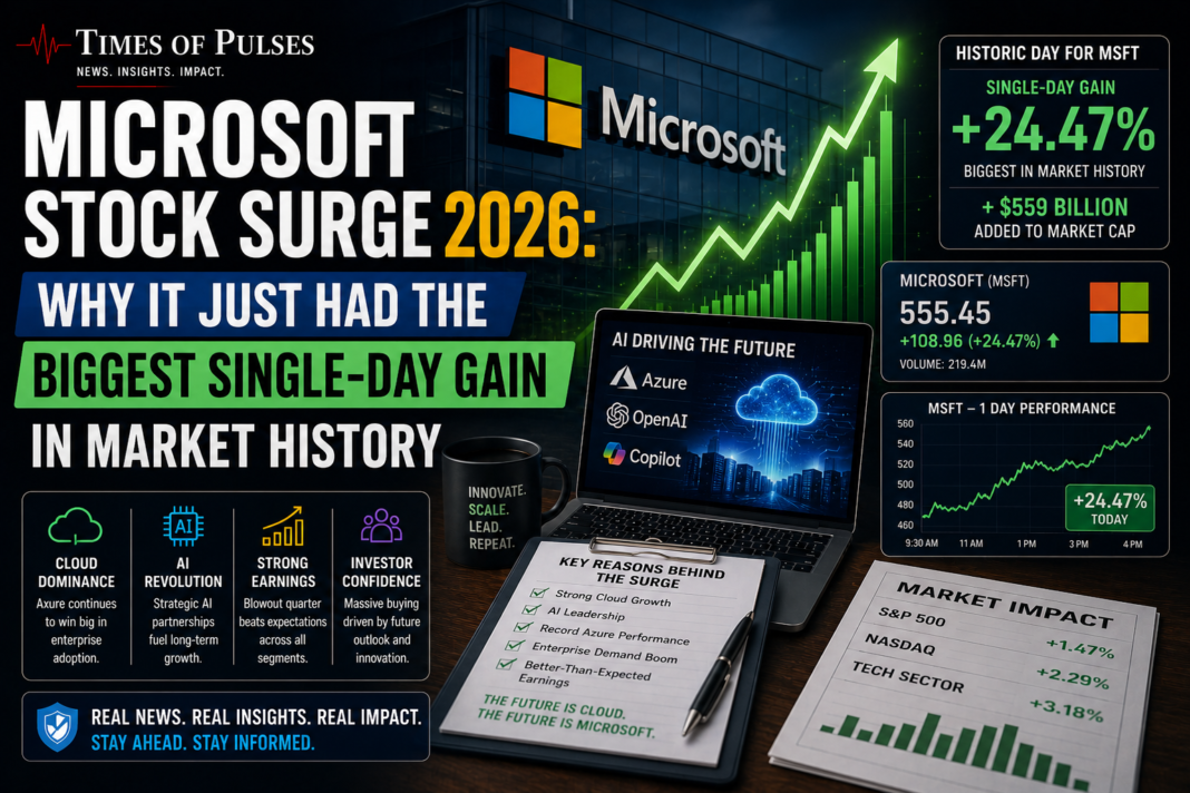 Microsoft stock surge 2026